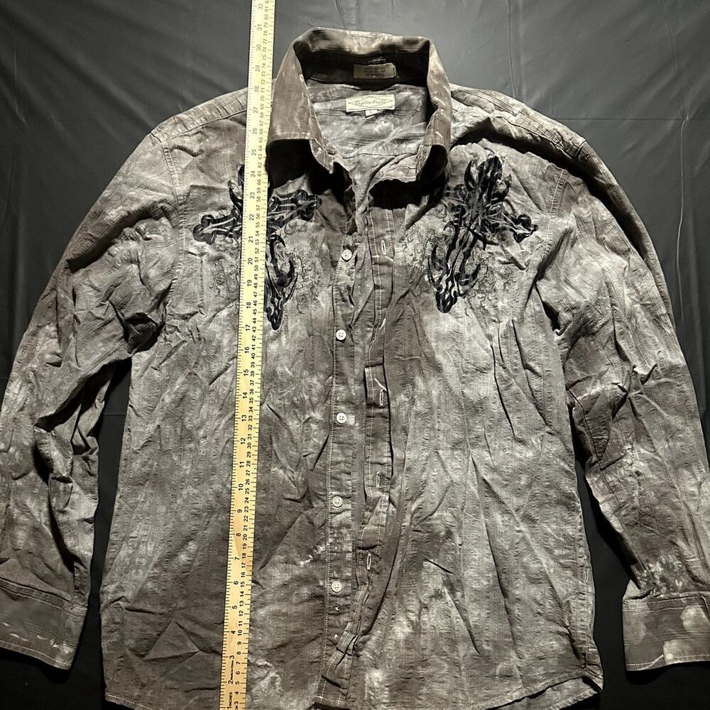 Affliction Style Mens Large Button Up Long Sleeve